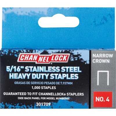 Channellock No. 4 Narrow Crown Stainless Steel Staple, 5/16 In. (1000-Pack)