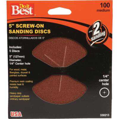 Do it 5 In. 100 Grit Screw-On Sanding Disc (3-Pack)
