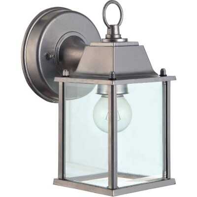 Home Impressions 100W Incandescent Painted Brushed Nickel Lantern Outdoor Wall Light Fixture